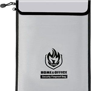 Upgraded Two Pockets Fireproof Document Bag (2000℉), Andyer 15”x 11”Waterproof